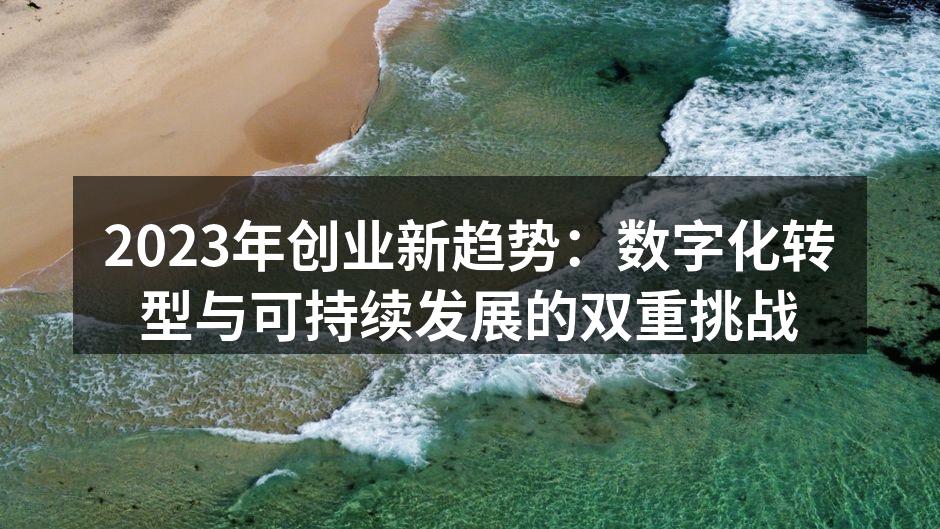 2023年创业新趋势：数字化转型与可持续发展的双重挑战
