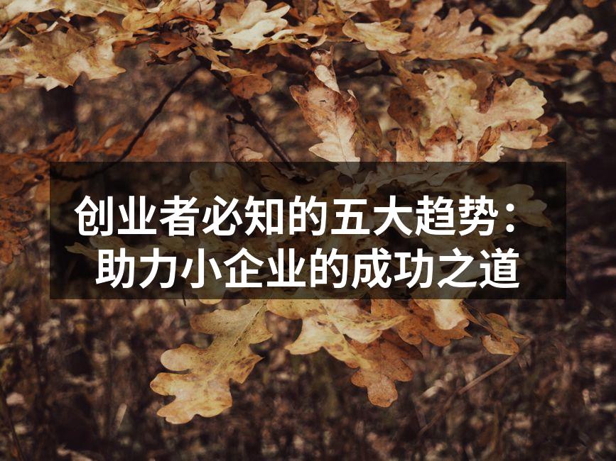 创业者必知的五大趋势：助力小企业的成功之道